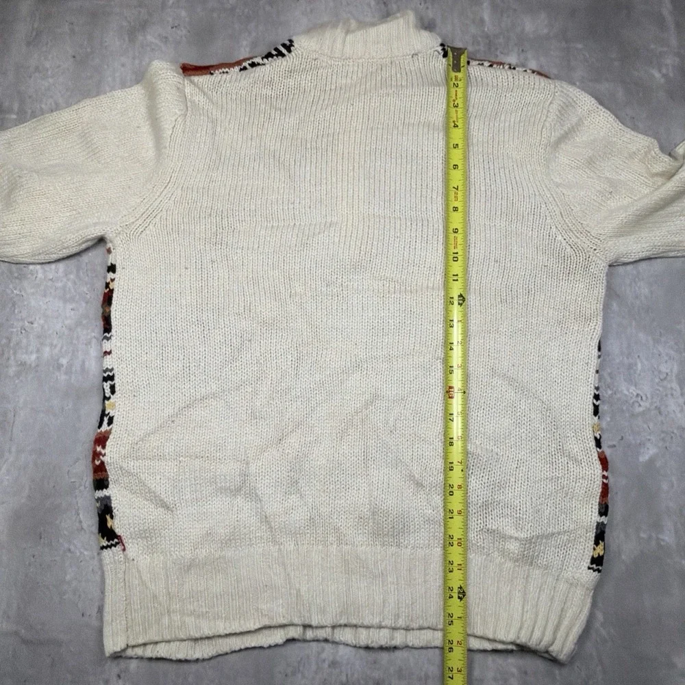 Vintage Style Izod Men's Fair Isle Nordic 1/4 Zip Ski Sweater Sz M Wool Blend